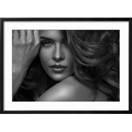 ART.COM Wall Photographic Print Vogue Style Photo of Sensual Woman on Black Frame by kiuikson, 29" x 21"