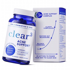 Smoky Mountain Nutrition Clear-3 Acne Support Supplement with Zinc, DIM & Probiotics |  3-in-1 Balance & Support with Hyaluronic Acid & Skin Support Vitamins - Specification: Clear-3 60-Day Supply