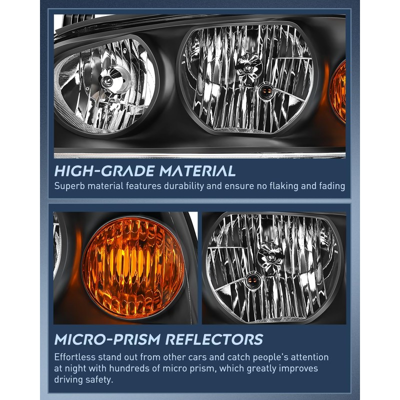 Nilight Headlight Assembly Compatible with 2004 2005 2006 Hyundai Elantra
