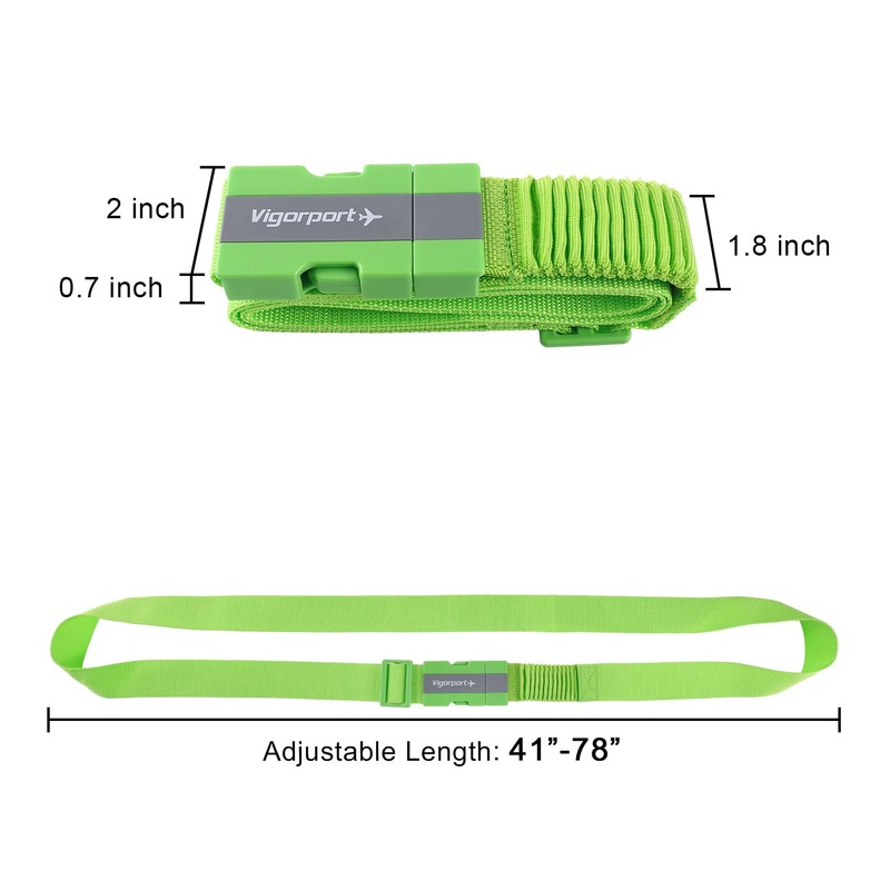 Vigorport Luggage Straps with Stretch Part, Suitcase Belt TSA Approved