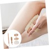 Mikinona Shower Brush Set 4pc Bamboo Foot Brush Kit Handle