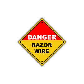 Danger Razor Wire Fence Private Property Metal Aluminum Sign 12x12