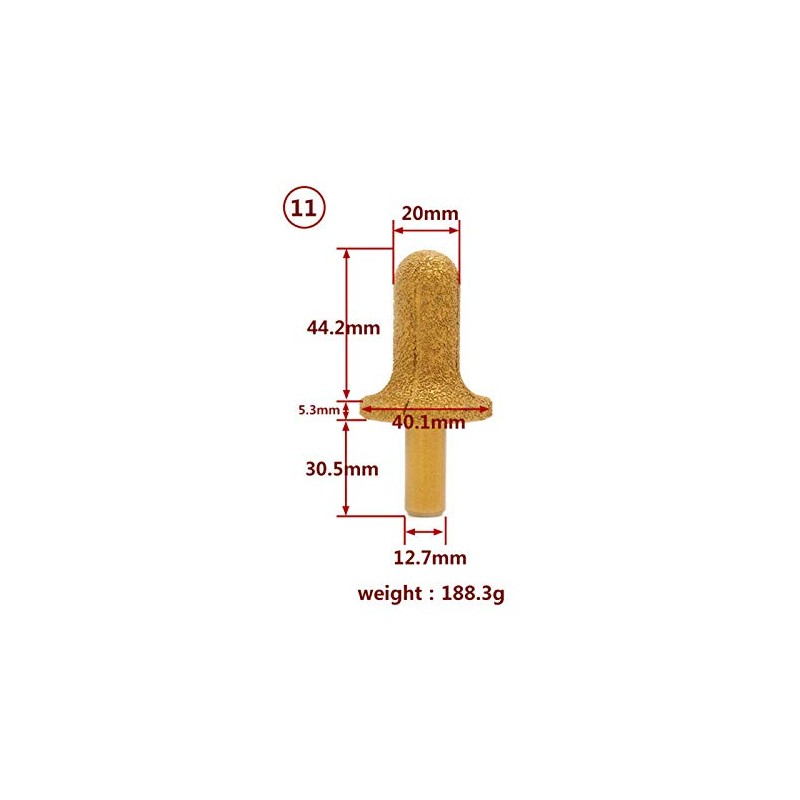 SUPERTOOL Electroplated Diamond Stone Marble Grinding Edge Router Bit, 1/2''