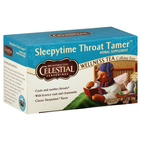 Celestial Seasonings Throat Tamer Herb Tea 20Bag -Pack of 6
