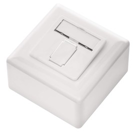 deleyCON 5x CAT6a Universal Network Socket - 1x RJ45 Port - Shielded - Surface-Mounted or Flush-Mounted - 10 Gigabit Ethernet Network - EIA/TIA 568A&B - White