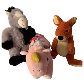 Weighted stuffed animal, Horse, Unicorn or Kangaroo with 3 lbs, washable plush weighted buddy