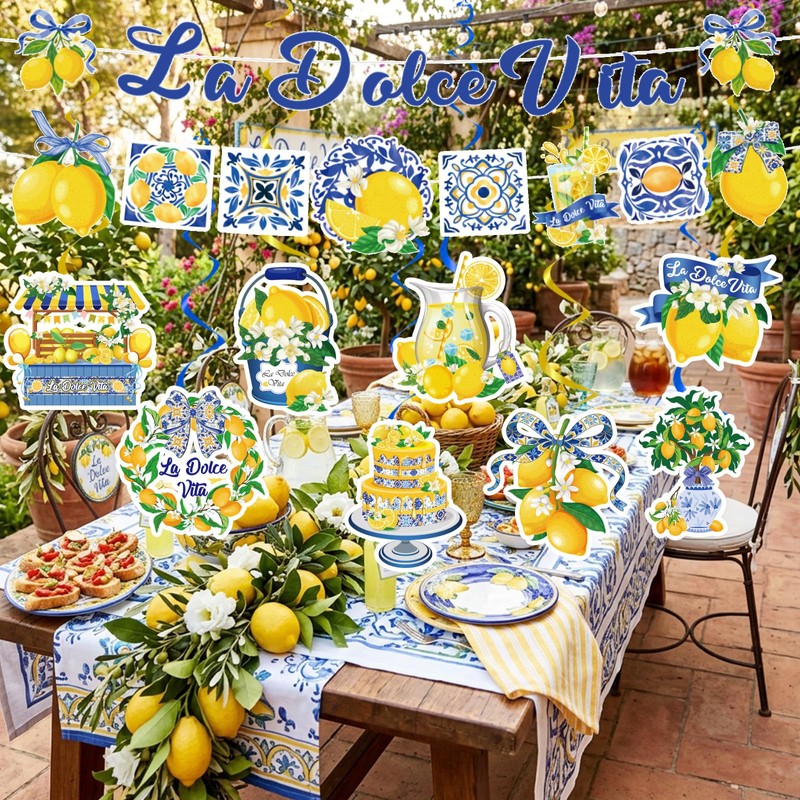 EUOYUFO 10pcs La Dolce Vita Party Decorations Include Lemon Citrus