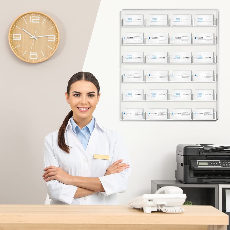 24 Pockets Business Card Holder Wall Mount Rack Card Display