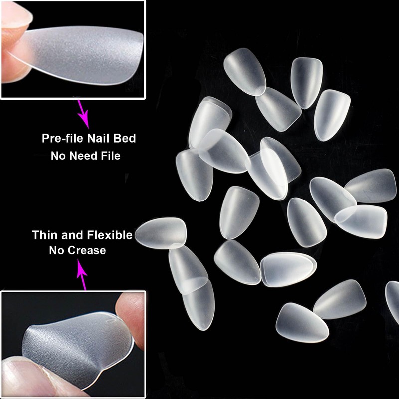 Almond Nail Tips, Short, Pack of 510 Full Cover Nail
