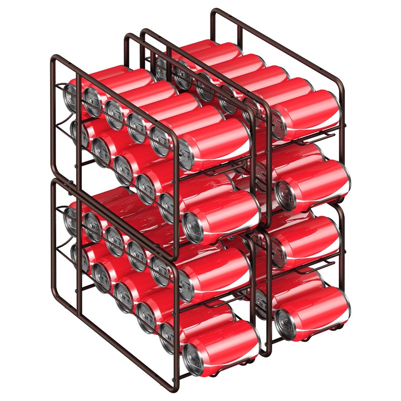 MOOACE 4 Pack Can Dispenser Rack, Stackable Can Storage Organizer