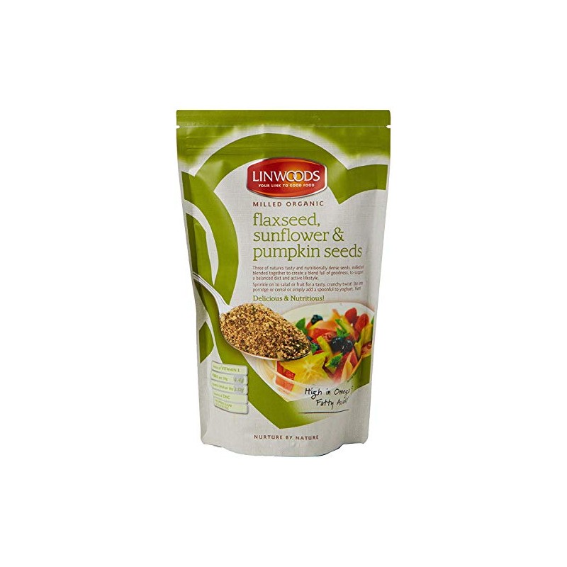 LINWOODS Organic Milled Flaxseed Sunflower & Pumpkin 425g (Pack of