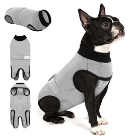 Queenmore Recovery Suit for Dogs Cats After Surgery,Dog Surgical Recovery Suit Onesie,Anti Licking Pet Female Post-Operative Spayed Neutered Puppy Surgical Clothes for Abdominal Wounds, Grey
