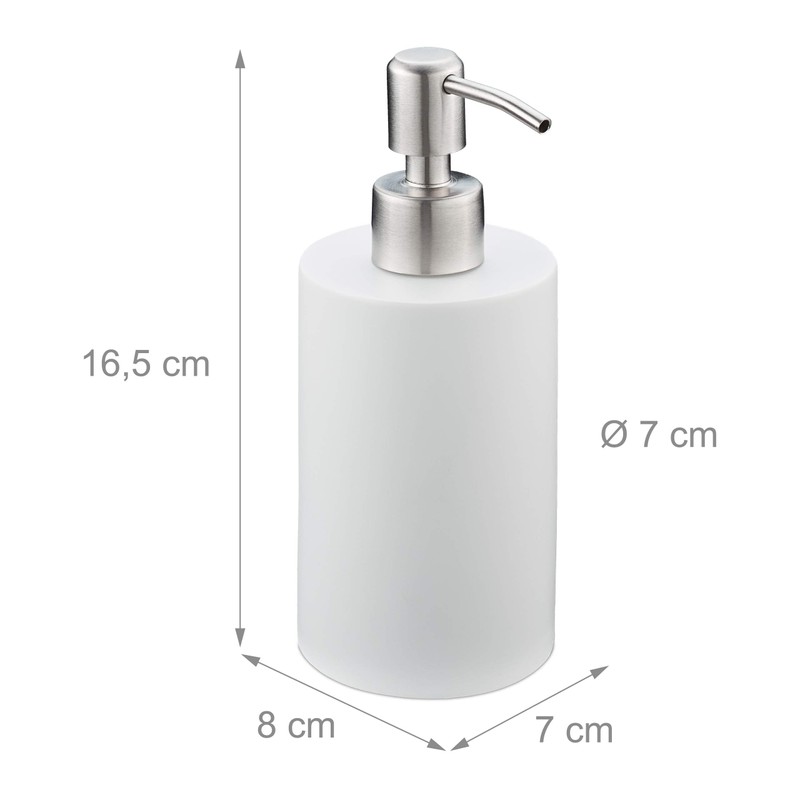 Relaxdays Soap Dispenser 180ml Refillable Bathroom Toilet Kitchen Liquid Soap