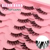 14 Pairs Half Lashes with Clear Band, 15mm Natural Look
