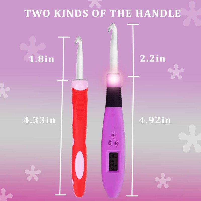 Crochet Hooks Light up Crochet Hook Set 17 Sizes Digital