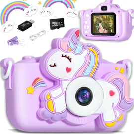 Eyesight Protection: Kids Camera, Digital Camera, Toy Camera, Children, Toy Camera, 1080P, HD Video, 48 Megapixels, 8500 Photos Storage, 32 GB, SD Card Included, 2.0 Inch IPS Screen, 8x Zoom, Selfie