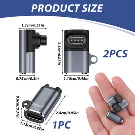 3-Pack USB C Charging for Garmin Converter Watch Charger Adapter 90 Degree Right Angle Straight Type C Connectors Compatible with Garmin Fenix 7/6/5 Forerunner 965/955/255 Instinct 2 Venu 3/2/1