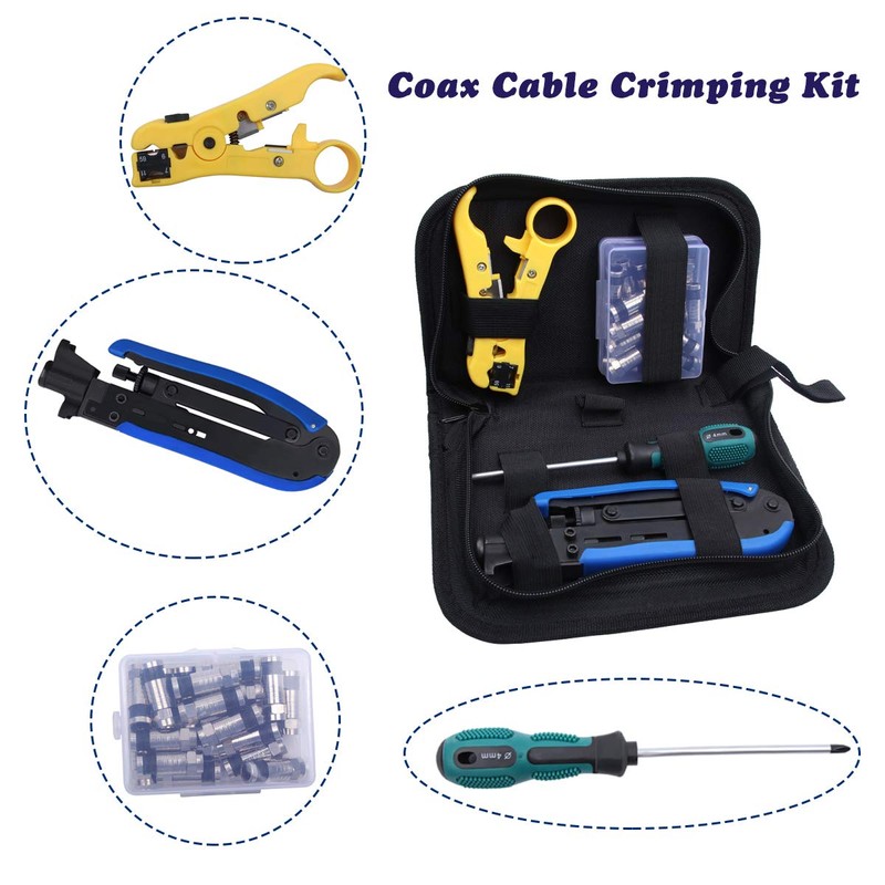 Delgada Coax Cable Crimper Kit,Compression Tool Coax Cable Crimper Set