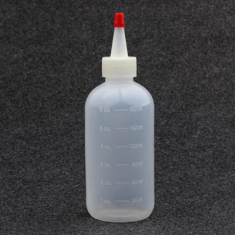 MUEEAD 3 Pack Pointed Plastic Bottles, Squeeze Applicator Bottles, Translucent
