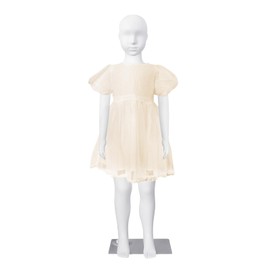 Child Mannequin Kids Dress Form Full Body White Skin Adjustable Detachable Manikin Body Display with Metal Base for Children (White)