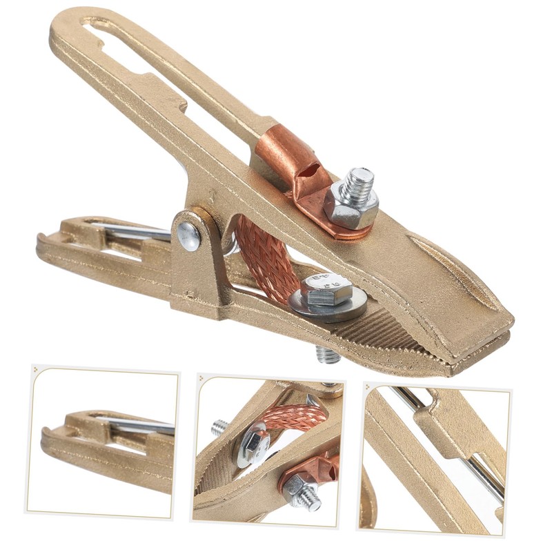 TEHAUX Welding Ground Clamp Heavy Duty Copper Welder Clamp for
