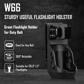 ULTRAFIRE Tactical Flashlight Holster, W66 Rotatable Flashlight Holster for Duty Belt, Flash Light Holder with Lever Side Lock System, Only Suitable for 0.9"-1.2" Diameter Flashlights