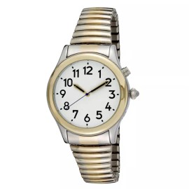 Unbranded Man Two Tone Talking Watch White Face Low Vision Male or Female Voice Low Vision