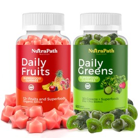 NutraPath NutraPath Superfood Fruits and Veggies Gummies (120 Chews), 12+ Superfruits & 30 Veggies, Fruit & Herbs, Fruit and Vegetable Vitamins, Non-GMO, Pectin-Based, Gluten-Free