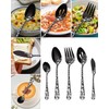 Stapava 5PCS Serving Utensils Black, Stainless Steel Flatware Serving Set