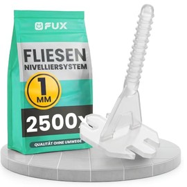 FUX Tile Levelling System 1 mm, Pack of 2500 Thread Tabs, Joint Width 1 mm, Tile Laying Aid for Tile Thickness 3-17 mm, Made in Germany