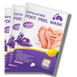 Lavender Foot Peel Mask for Hard Skin, Exfoliating and Moisturising Socks for Callus Removal, Cracked Heels, Dead Skin Repair, Vegan Foot Care Solution, 1 Pair (2 PCS)