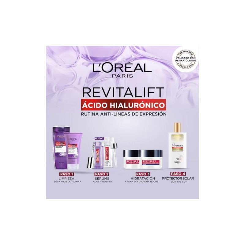 L'oréal Paris Agua Micelar Revitalift Ácido Hialurónico, 380 ml