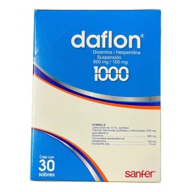 Daflon Suspensin Oral 900 Mg100 Mg, 30 Sobres 10 Ml                                                                                                   