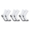 Carhartt Men's Force Performance Work Socks 3 Pair Pack, White,