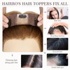 Hairro Hair Topper Human Hair, Clips in 100% Real Hairpieces