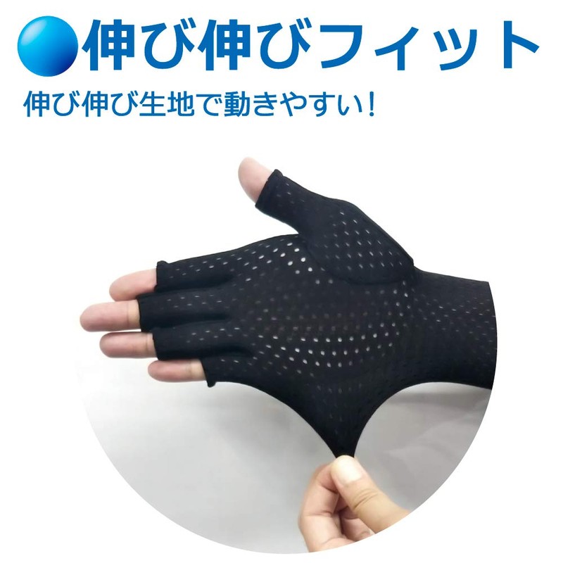 Alphax UV Gloves, Aqua Long Fingerless