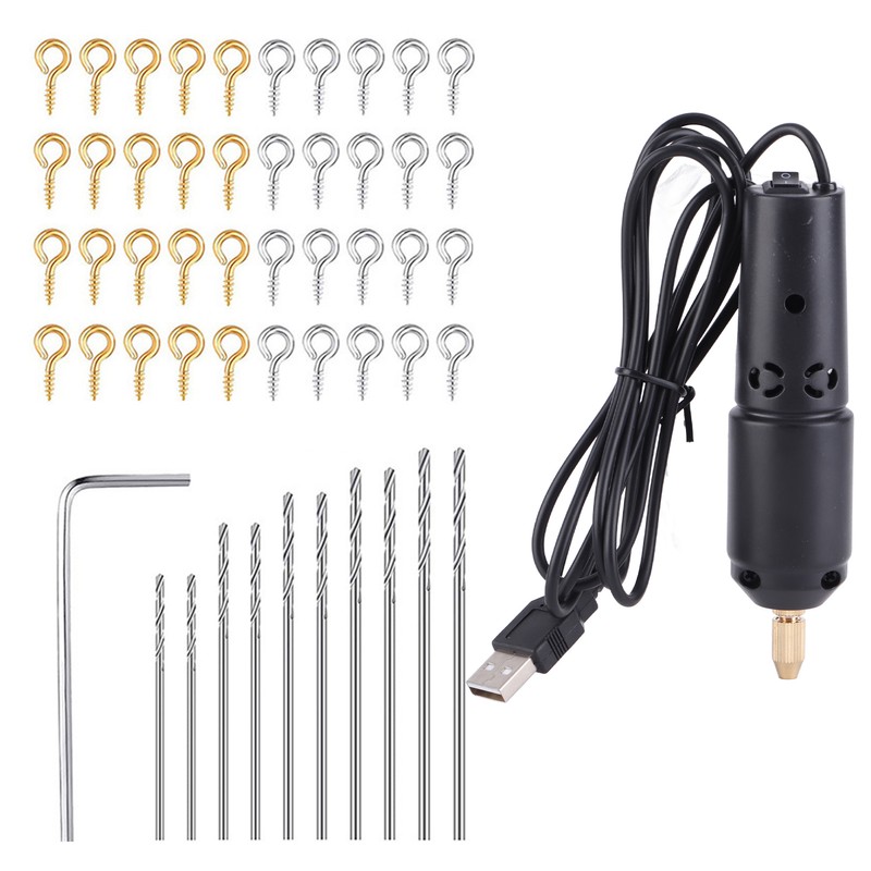Mini Electric Drill 0.8‑1.2mm Portable Handheld USB Powered Micro Electric