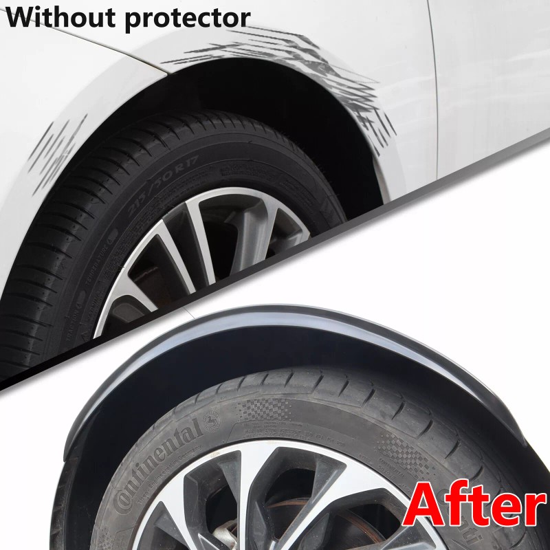 Xukey 4PCS Universal Car Truck Wheel Black Fender Flares Eyebrow