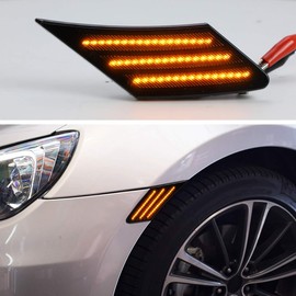 VLAND LED Side Marker Lamps Compatible with 2013-2019 BRZ FR-S GT86 with Amber Daytime Running Lights, Front Driver & Passenger Side, Black