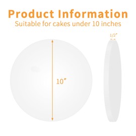 5packs Cake Boards 10 Inch Round,1/2" Thick Cake Drum, Cake Board Food Grade Cake Base, White Cake Cardboard Circles Bases para Pasteles for Wedding & Party & Pizza Desserts(10inch/5pcs)