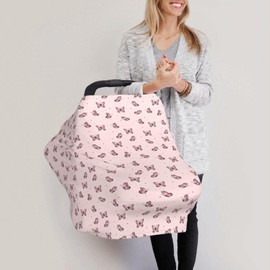 Butterfly Car Seat Canopy, Baby Breastfeeding Cover, Multi Use Baby Stroller and Carseat Cover, Boys and Girls Shower Gifts
