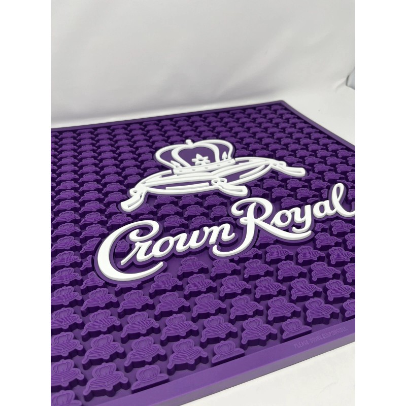Crown Royal Bar Spill Mat Rubber purple white logo Large