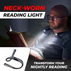 GearLight Hands-Free Rechargeable Book Light for Reading in Bed - Adjustable LED Lamp with 3 Light Modes - Compact, Flexible Neck Light for Reading, Studying, Travel - Gray - (Pack of 1)
