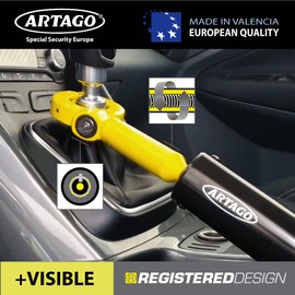 Artago 862A/B Car Handbrake Lock, More Adaptable Thread Adjustment, High Security with Anti-Drill Ball, Compact, Car Anti Theft Brake Gear Shift Knobs Handbrake Lock for Vehicle Van Camper