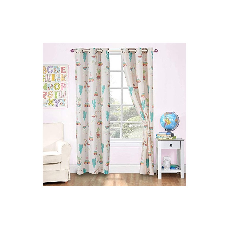 Kids Zone Home Linen 2 Panel Curtain Set with Grommet