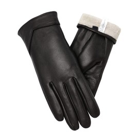 vislivin Touchscreen Gloves Women's Winter Leather Gloves Warm Leather SMS Gloves Black S, black