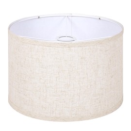 OUTON Drum Lamp Shades for Floor Lamps, 16" Top x16 "Bottom x 9" High, Easy to Assemble, Replacement Linen Lampshades for Table Lamps & Bedside Lamps (1.65" Spider)