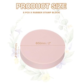 PATIKIL 8Pcs 2" Rubber Carving Blocks, Soft Linoleum Art Carving Block Round Crafts Stamp Making for Printmaking Stamps Carving Supplies, Pink