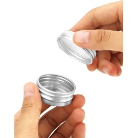 QWORK Pack of 30 Aluminium Cream Jars with Lid, Round Empty Jars for Cream Lotion Jewellery Sorting (15 ml)