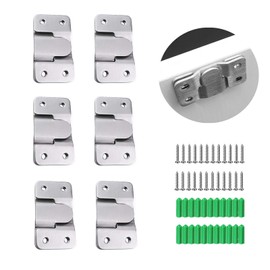 Stainless Steel Premium Flush Concealed Mount Brackets, Universal Furniture Connector Z Clip Brackets for Pictures Mirrors Frames etc (6 Pairs Large)
